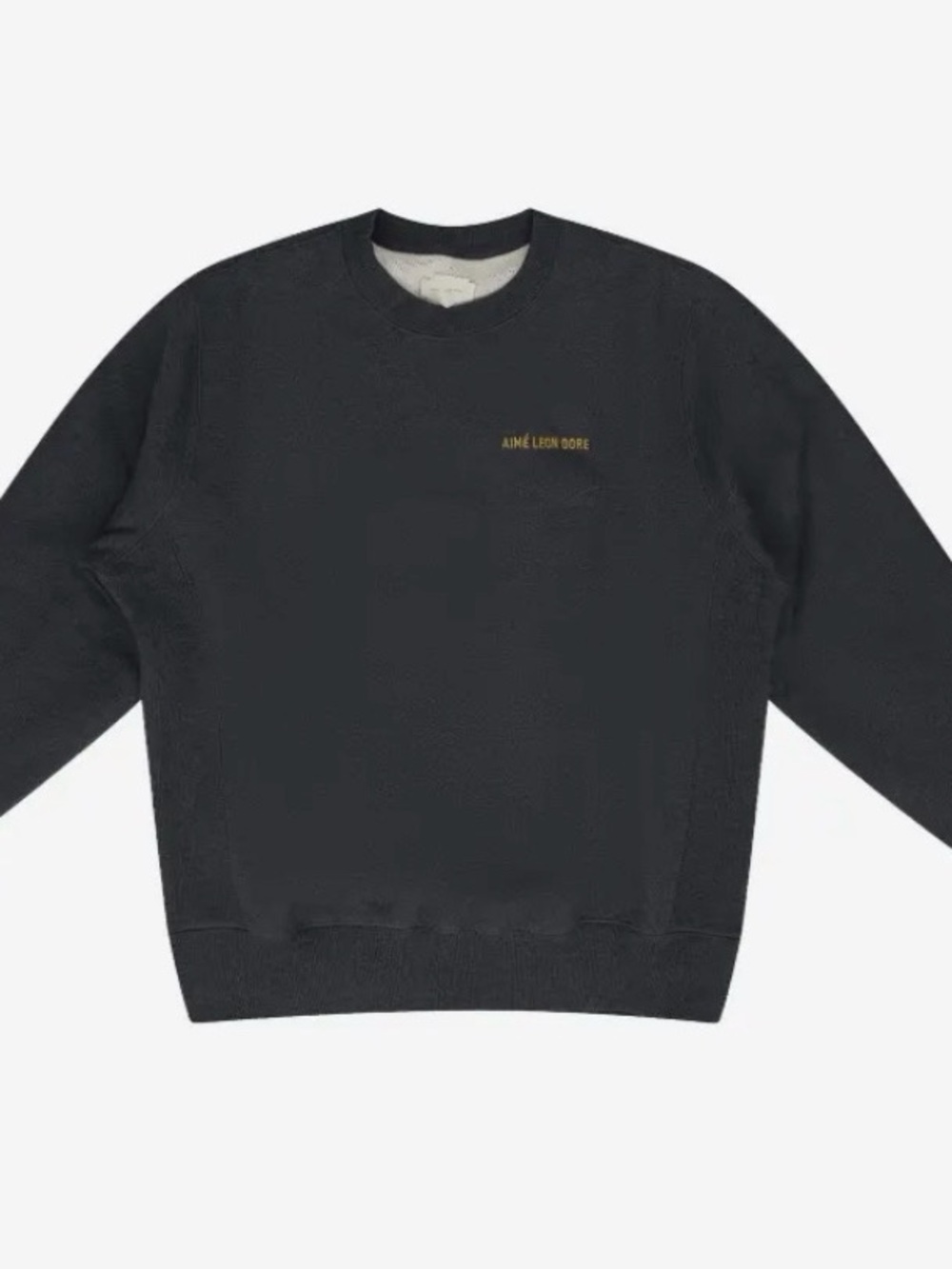 Aimé Leon Dore Grey Melange Uniform Crewneck Sweatshirt Embroidered Logo Size S